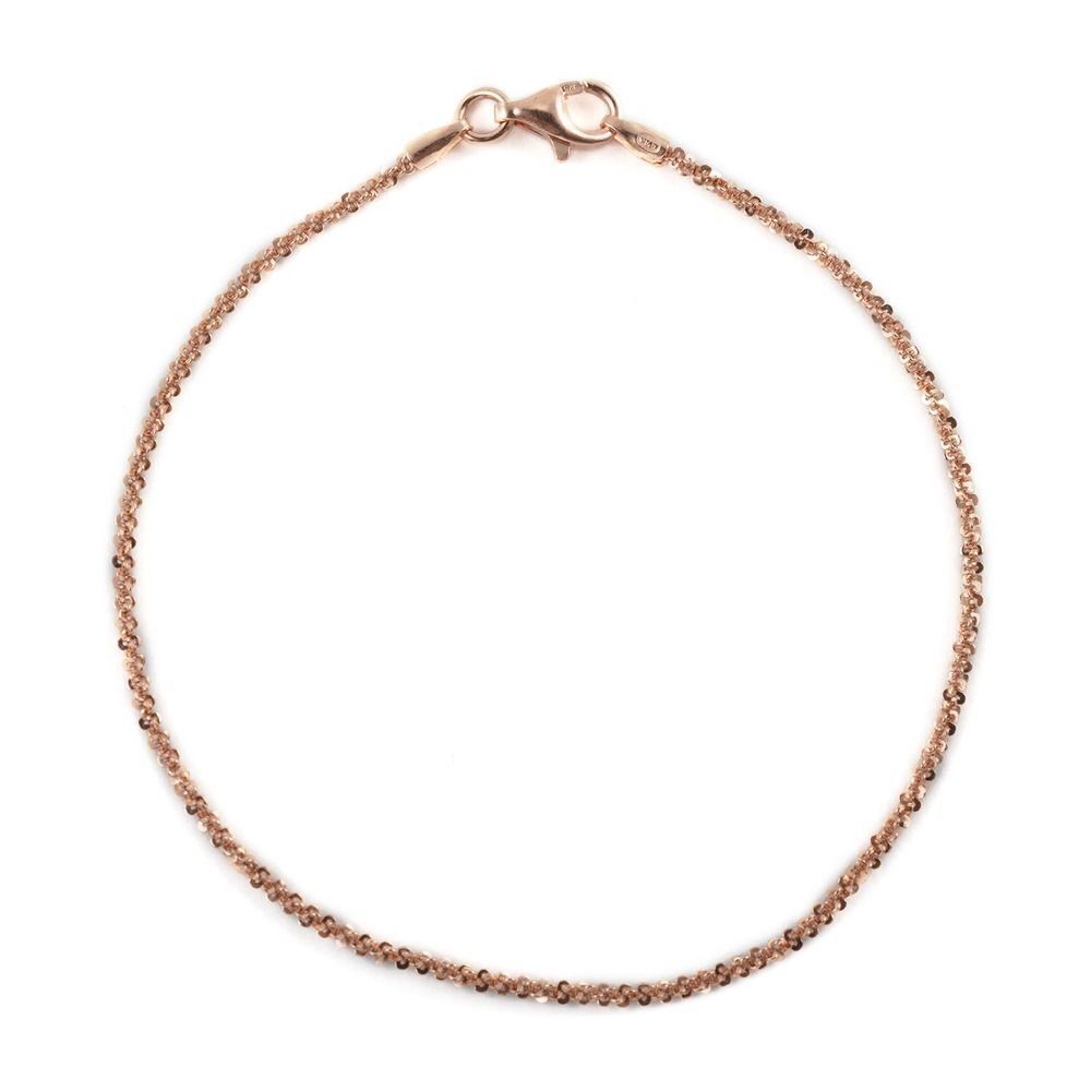 Sparkle Bracelet Italian 14K RG Over Sterling Silver 7.50 in